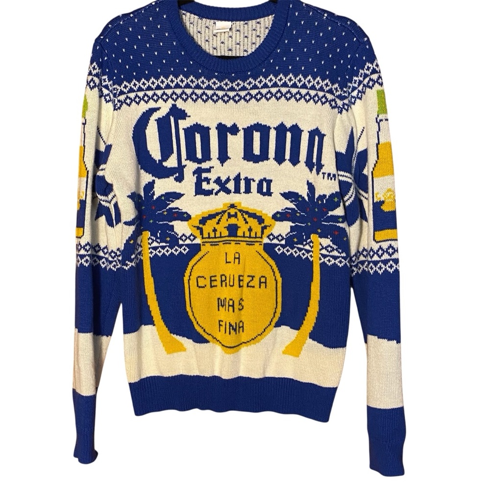 Corona Blue and Yellow Crewneck Sweater